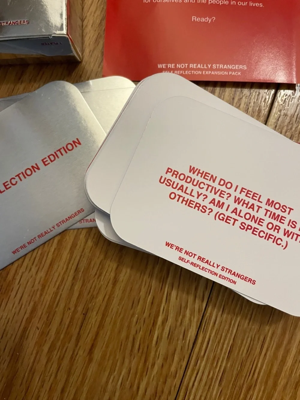 Self-Reflection Edition Cards (Red) from We’re Not Really Strangers